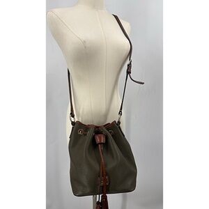 Dooney Bourke Kendall Crossbody Bucket Bag Pebbled Leather green